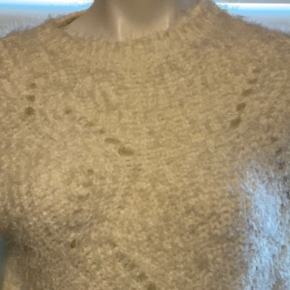 Arizona Jean Company Cream Crew Neck Sweater Plush Knit - Picture 2 of 7